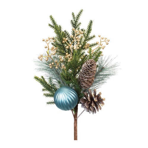 Golden Berry & Blue Pine Picks & Sprays - Set of 2