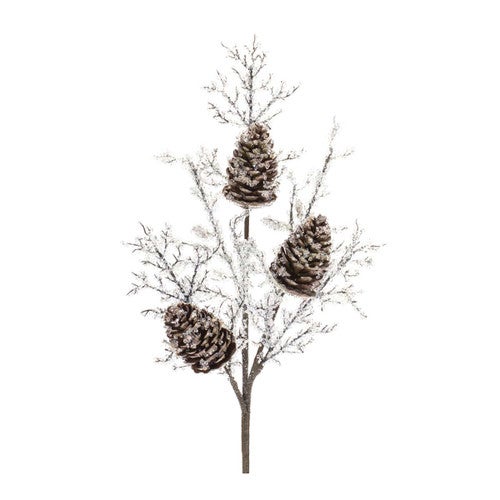 Frosted Twig & Pinecone Branch - Set of 2