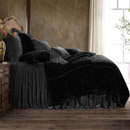 Azure Gray Velvet Bedding Collection
