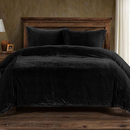 Midnight Velvet Duvet Cover Set - Queen