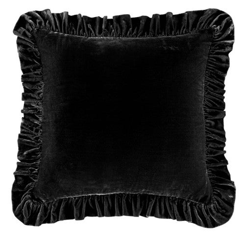 Midnight Velvet Ruffled Square Euro Sham