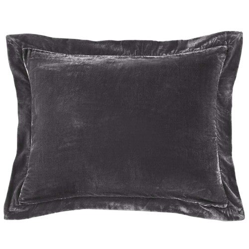 Azure Gray Velvet Flanged Euro Sham