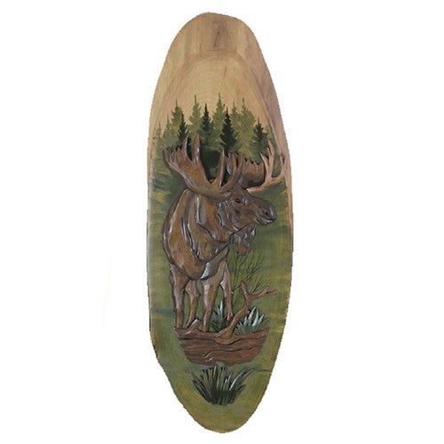 Majestic Moose Carved Wood Wall Art