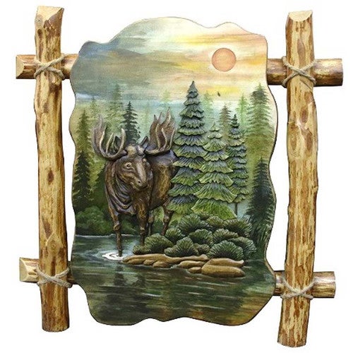 Rising Sun Moose Wall Art - Small