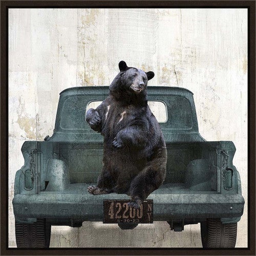 Happy Bear & Blue Truck Wall Art