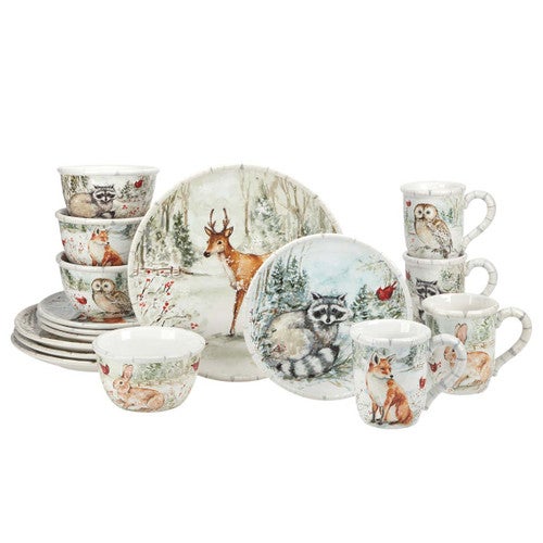Winter Wildlife Dinnerware Set - 16 pcs