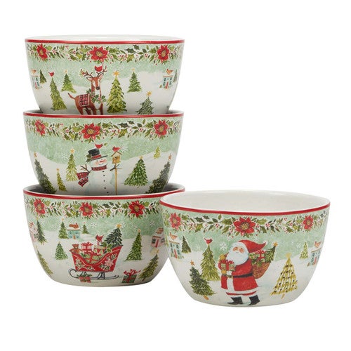 Christmas Delight Ice Cream Bowl - Set of 4