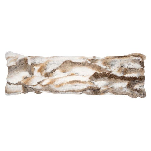 Brown Pieced Rabbit Pillow - 12 x 40