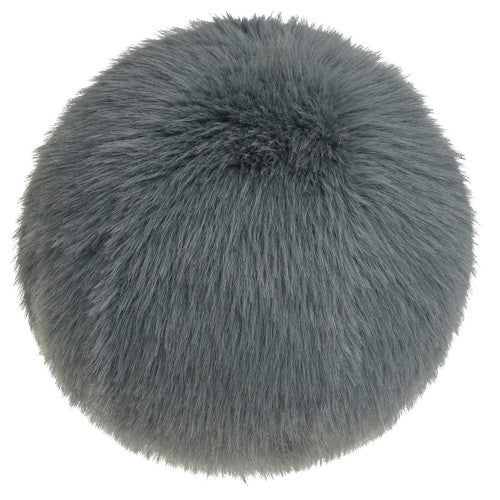 Cozy Cabin Circle Throw Pillow - Gray