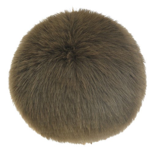 Cozy Cabin Circle Throw Pillow - Brown