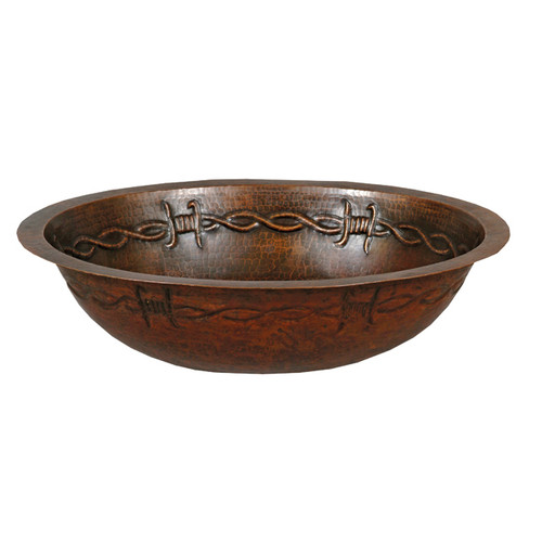 Barbed Wire Oval Copper Sink