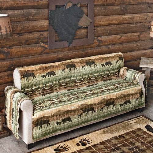 Mountain Majesty Moose & Bear Sofa Cover - CLEARANCE