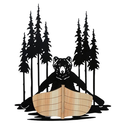 Canoe Bear Metal Wall Art