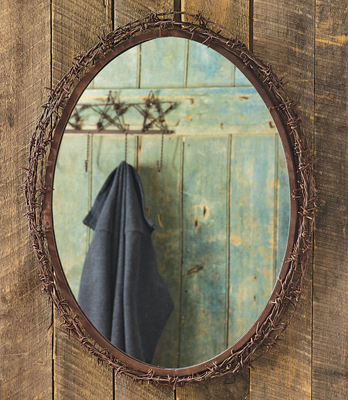 Barbed Wire Oval Mirror