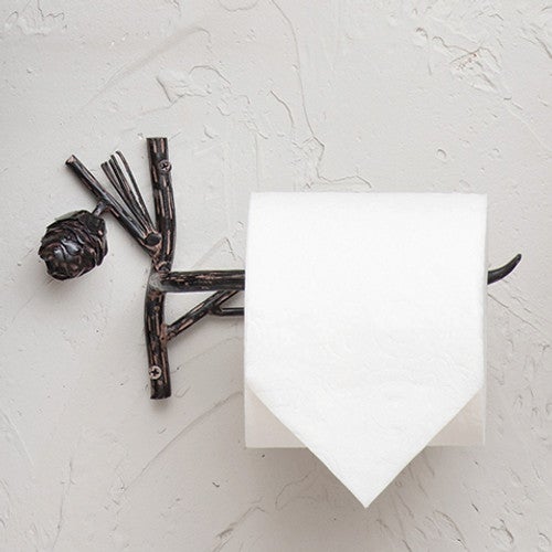 Pinecone Branch Toilet Paper Holder