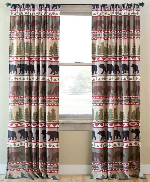 Pine Woods Bears Drapes