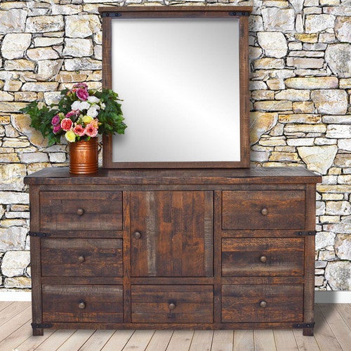 Barn Door Dresser with Mirror