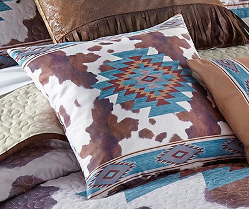 Aztec Cowhide Square Accent Pillow - CLEARANCE
