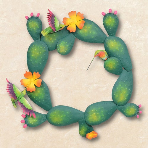 Spring Cactus Wreath Wall Art - OVERSTOCK