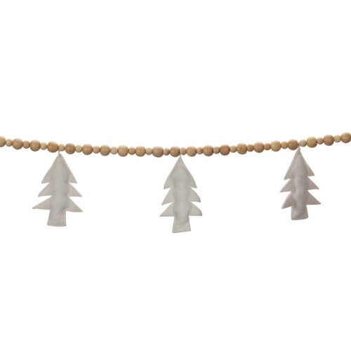 Timber Bead & Tree Garland - Set of 2