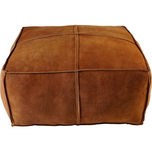 Canyon Cognac Suede Pouf