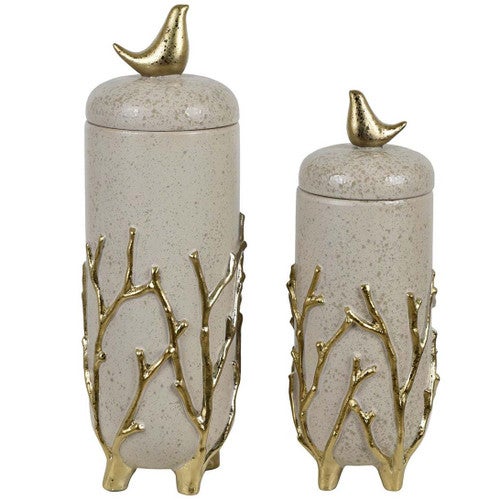 Branching Beauty Jars - Set of 2