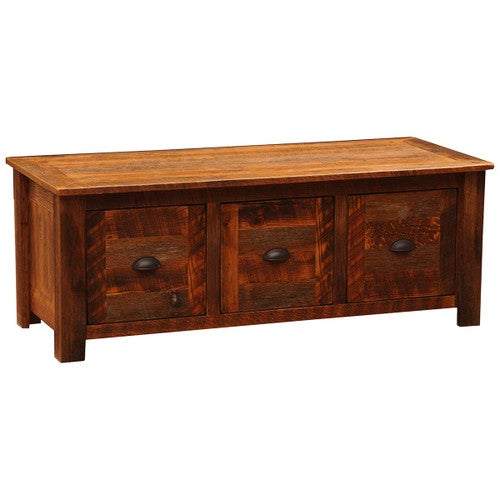 Barnwood 3 Drawer Coffee Table with Barnwood Legs