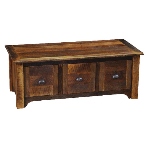 Barnwood 3 Drawer Coffee Table with Barnwood Legs