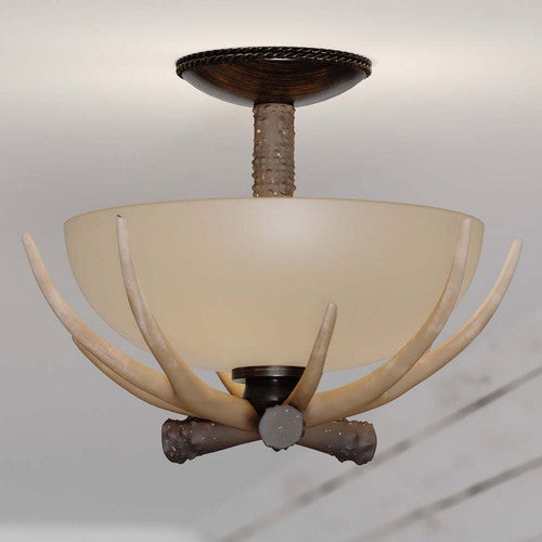 Cast Antler Semi-Flush Ceiling Light - 12 Inch