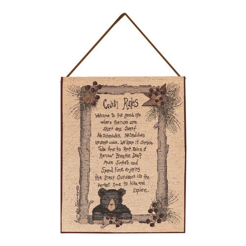 Cabin Commandments Wall Tapestry