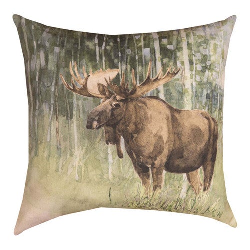 Natural Serenity Indoor/Outdoor Pillow - Moose