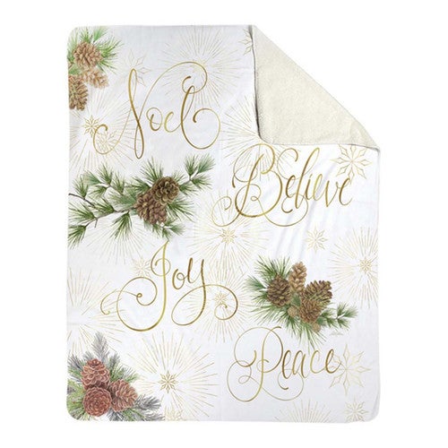 Frosty Pine Fleece Throw