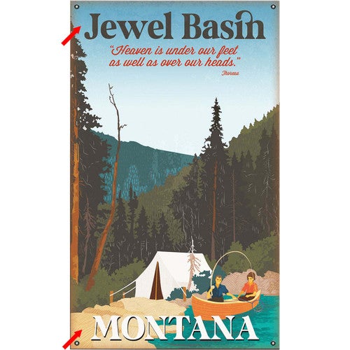 Camping Canoe Couple II Personalized Wall Art