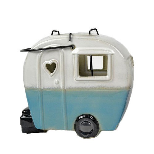White & Blue Camper Lamp