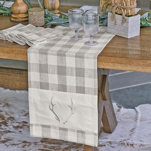 Plaid Antler Table Runner