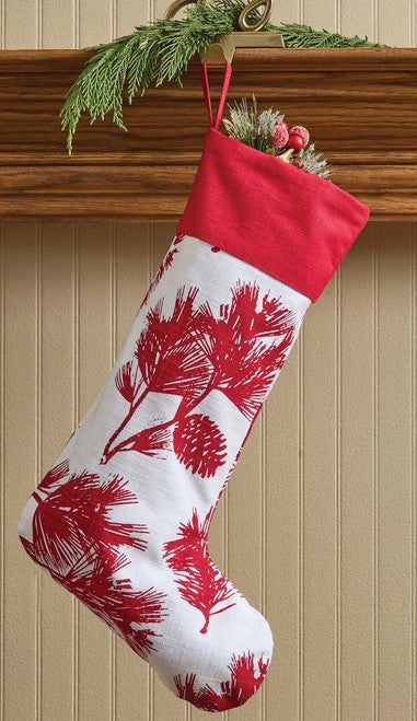 Red Pinecone Stocking