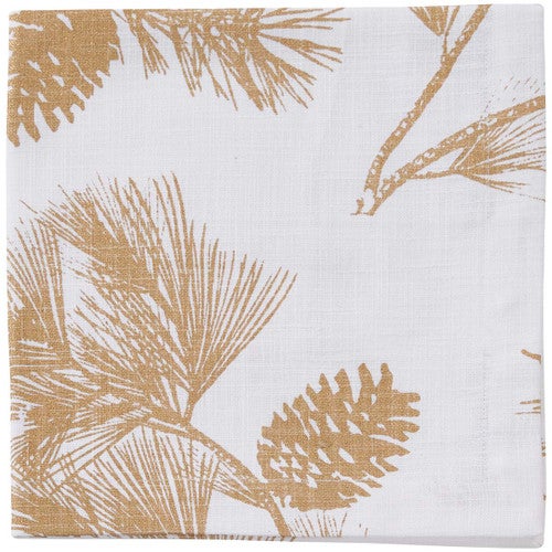 Golden Pine Branch Napkin - Set of 4