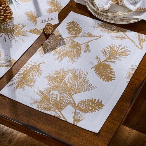 Golden Pine Branch Placemat - Set of 4
