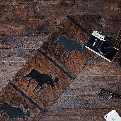 Moose Brindle Leather Table Runners