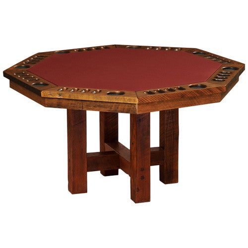 Barnwood Poker Table with Timber Base