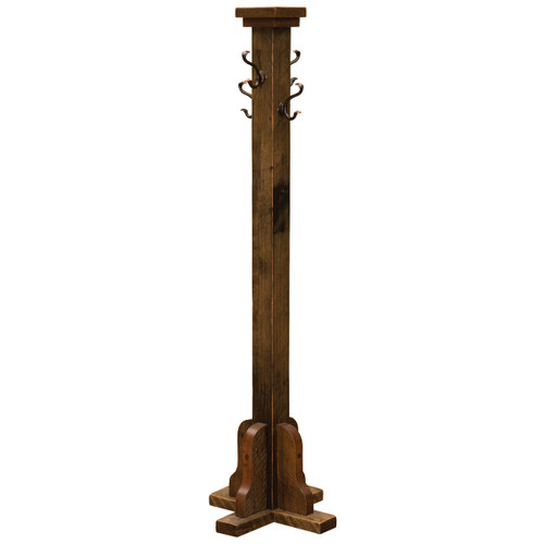 Barnwood Floor Coat Tree with Pegs