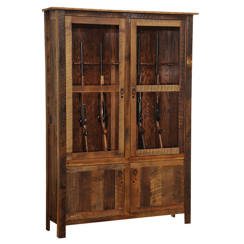 Barnwood Gun Cabinet with Barnwood Legs - 12 Gun