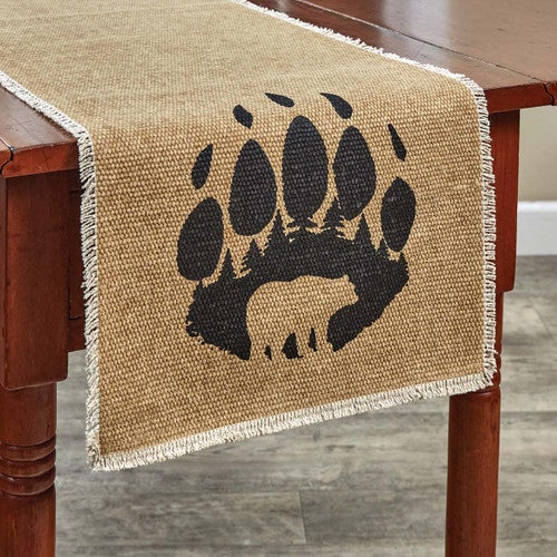 Wildlife Bear Paw Table Runner - 54 Inch