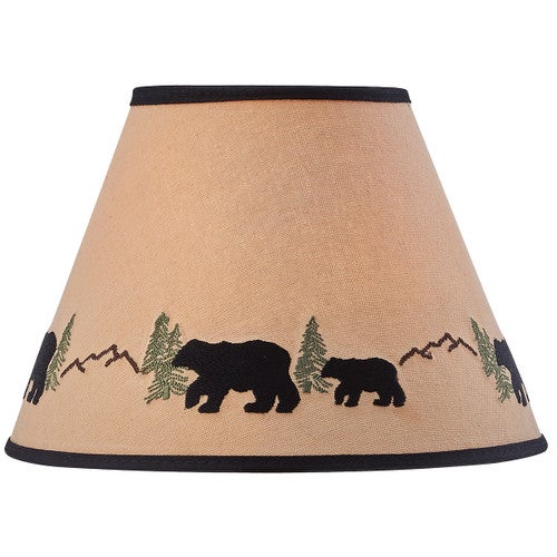 Wilderness Scene Embroidered Lampshade - 12 Inch