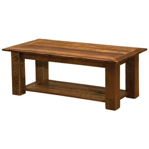 Barnwood Open Coffee Table with Open Shelf - 24 x 60