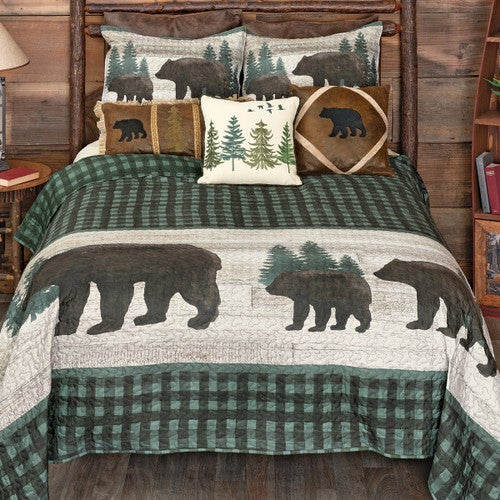 Bear Country Plaid Quilt Bedding Collection