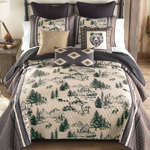 Wildlife Lodge Toile Quilt Bedding Collection - CLEARANCE