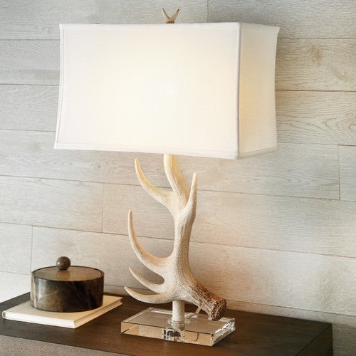 White Antler Table Lamp