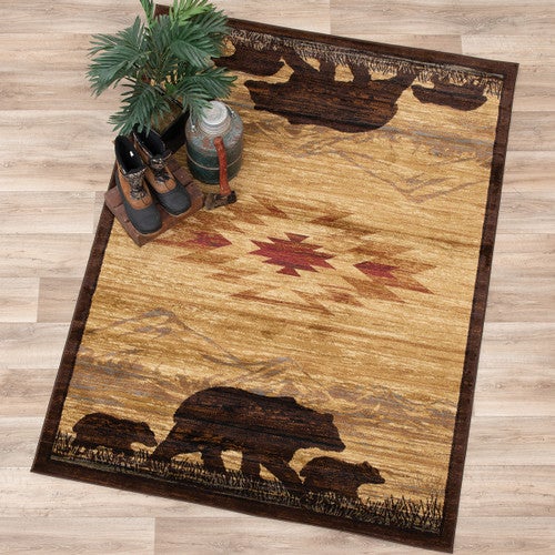 Rocky Mountain Bears Rug - 8 x 10