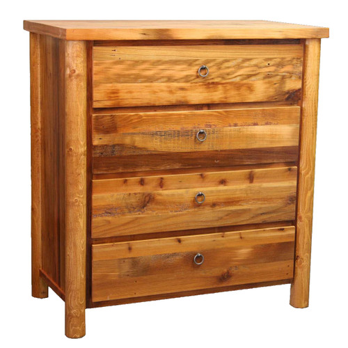 Barnwood Round Leg 4 Drawer Chest